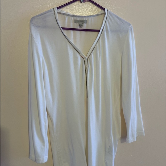 Burberry Light Gray V-Neck Blouse - Picture 16 of 16